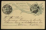 Bilhete postal enviado por F. Bacelar a Inácia Pereira de Castro Vilhena