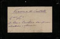 Carta enviada por Alexandre de Vilhena e Albuquerque de Moura Pegado a Clara Carolina das Dores Malheiro e Meneses