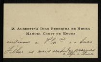 Carta enviada por Albertina Dias Ferreira de Moura e Manuel Croft de Moura a Inácia Malheiro Reymão de Vilhena