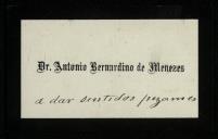 Carta enviada por António Bernardino de Meneses a Clara Carolina Malheiro Lobato Teles de Meneses