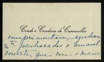 Carta enviada pelo Conde e Condessa de Carcavelos a Inácia Malheiro Pereira de Castro de Vilhena