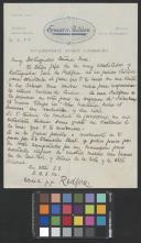 Carta de Ernest & Redfern a Ester Newton Pereira