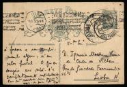 Bilhete postal dirigido a Inácia Malheiro Pereira de Castro de Vilhena