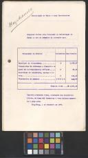 Despesas de novembro de 1909