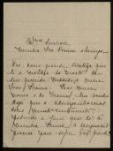 Carta enviada por Maria Luísa de Queirós Mesquita a Maria Inácia Malheiro de Vilhena