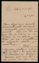 Carta enviada por Alexandre Vilhena a Clara Carolina das Dores Malheiro e Meneses