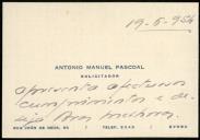 Carta de António Manuel Pascoal ao General Norton de Matos