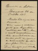 Carta enviada pela Marquesa de Rio Maior a Inácia de Vilhena