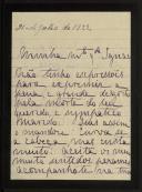 Carta e telegrama enviado por Maria Francisca Leocádia a Inácia Malheiro de Castro Vilhena