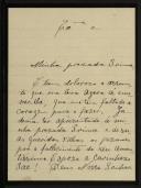 Carta enviada por Maria José de Abreu Pereira Coutinho de Magalhães a Inácia Vilhena Pereira de Castro