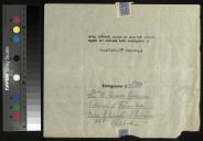 Telegrama enviado por Natividade Campos Henriques, marido e filhos, a Inácia Vilhena e família