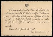 Convite enviado pelo Governador Civil de Viana do Castelo a Inácia Vilhena