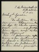 Carta enviada pela Baronesa de Almeirim a Inácia Malheiro de Vilhena