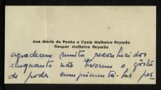 Carta enviada por Ana Maria da Penha e Costa Malheiro Reymão e Gaspar Malheiro Reymão a Inácia Malheiro de Vilhena e filha