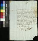 Carta de Diogo Rebelo a Manuel Coutinho de Abreu acerca da entrega das chaves a Josefa Barbosa