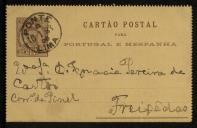 Cartão postal enviado por S. L. Calheiros a Inácia Pereira de Castro