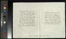 Carta enviada pelos Viscondes da Carreira e por Antónia Cândida Taveira Barreto a Clara Carolina das Dores Malheiro de Meneses